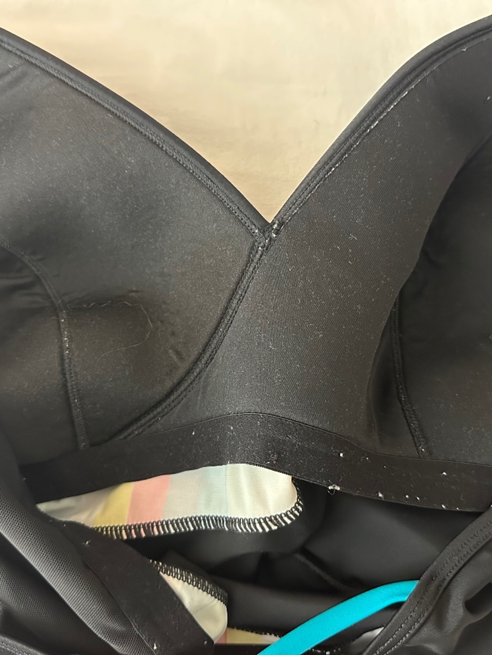 Lane Bryant Cacique Swim Tankini Swimsuit Top 22 3X Black Rainbow Cruise - Picture 4 of 5